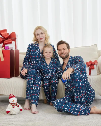 Vista 3 de DAUGHTER QUEEN Pijamas de Navidad para la familia, niños de 6 a 15 años, tallas de adultos S-XXL
