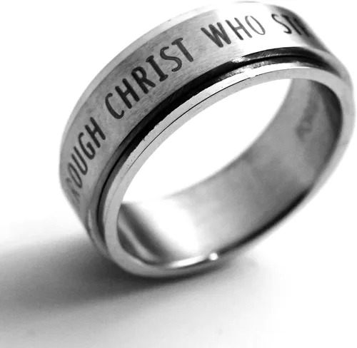Vista 4 de Philippians 413 I Can Do All Things Through Christ Spinner Ring