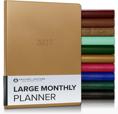 Vista 14 de Gallery Leather Agenda mensual grande 2026-2027 Acadia Navy