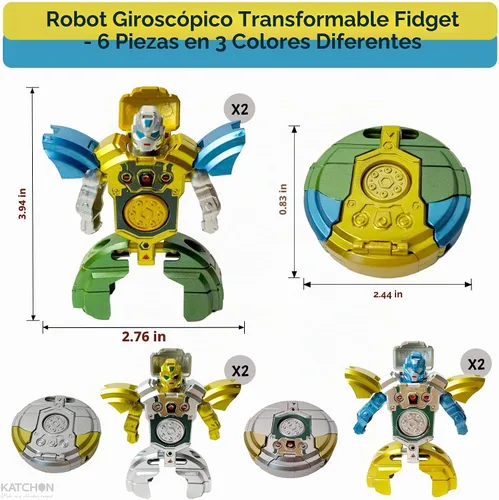 Vista 2 de KatchOn, 6 piezas transformables Fidget Spinner recuerdos de fiesta