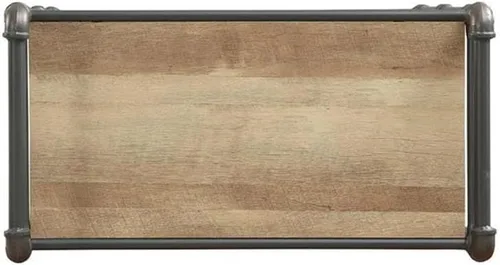 Vista 6 de Acme Itzel - Estantería rectangular de 3 niveles de madera en roble antiguo y gris arena
