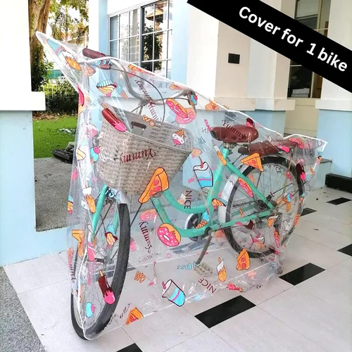 Vista 6 de Funda para bicicleta, bonita funda transparente para almacenamiento al aire libre, impermeable, material Ripstop resistente, protección para todo