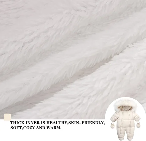 Vista 6 de Traje de nieve de forro polar para bebé, abrigo de invierno con capucha y guantes