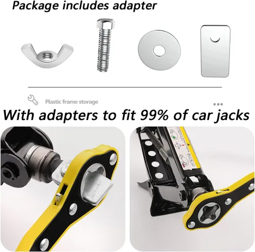 Vista 4 de MR CARTOOL Auto ahorro de mano de obra Jack trinquete mango de metal tijera Jack garaje rueda rueda rueda llave ascensor velocidad mango herramienta