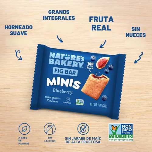 Vista 4 de Nature's Bakery - Minis de barra de higos y arándanos, fruta real, sin nueces, paquete de 60
