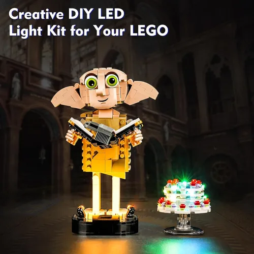 Vista 6 de VONADO Kit de luces LED compatible con Dobby the House-Elf 76421, accesorios de iluminación creativa compatibles con el juego de construcción 76421