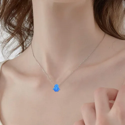 Vista 6 de MONGAS Collares de pingüino de ópalo creado de plata de ley 925, joyería de pingüino para mujer, Metal, no conocido
