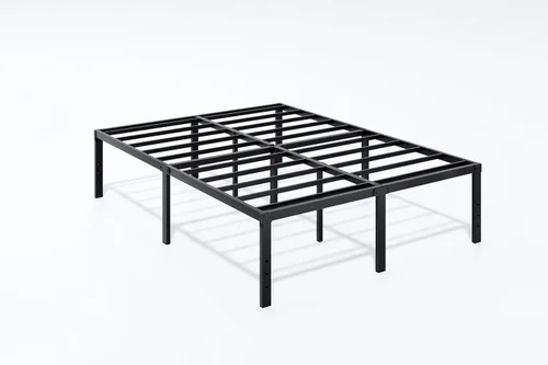 Vista 13 de Base de cama de tamaño individual, base de metal resistente y resistente, plataforma de 14 pulgadas de altura, fácil montaje, color negro, base