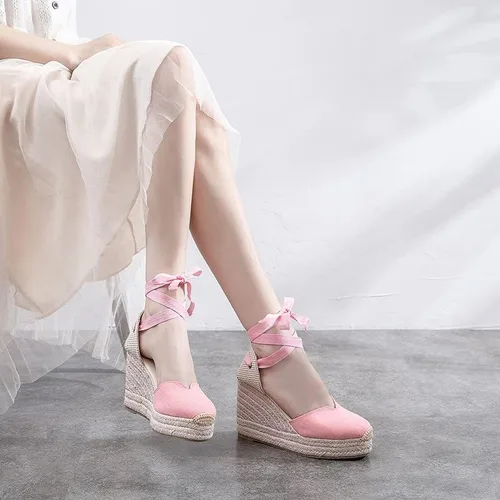 Vista 3 de U-lite - Alpargatas con puente de 3 para mujer, clásicas y suaves, con cordones.