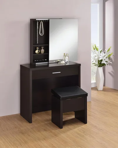 Vista 17 de Tocador contemporáneo Coaster Home Furnishings, Madera, Capuccino