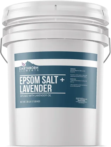 Vista 11 de Earthborn Elements Sal de Epsom de vainilla y durazno de cachemira, 8 libras, cubo de un galón, pura y sin diluir, sal de remojo con fragancia