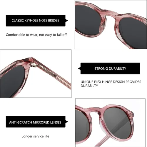 Vista 63 de ZENOTTIC Gafas de sol polarizadas redondas vintage para hombres y mujeres con protección UV400