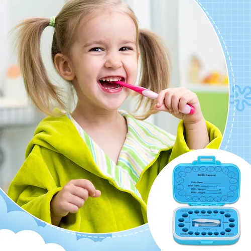 Vista 3 de Soportes de dientes para recuerdo de niños, caja de recuerdo de dientes de bebé, protector de dientes, contenedor de dientes para dientes perdidos