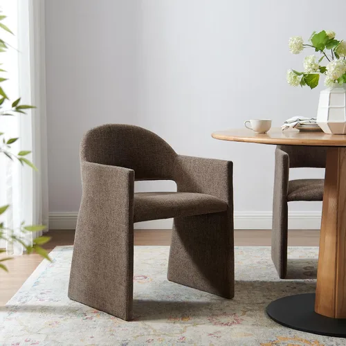 Vista 11 de Modway Talia Performance - Sillón de comedor de terciopelo en alabastro, moderna silla de comedor curvada con respaldo abierto, silla de barril