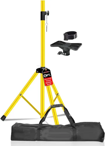 Vista 10 de 5 Core Soporte de altavoz de montaje universal, construcción de acero, 132 libras, trípode estable Capcity con altura ajustable de 72 pulgadas