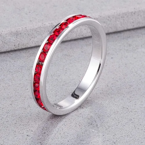 Vista 2 de Kate Bissett Anillos apilables con cristales de Swarovski, piedra natalicia