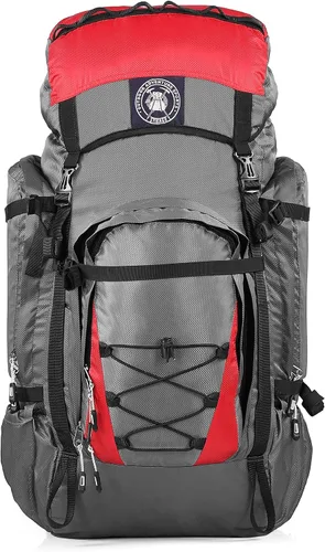 Vista 12 de UltraSonik 65L Mochila técnica de senderismo con capucha, Gris con capucha negra, Exteriores