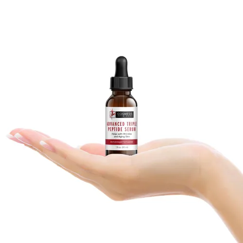 Vista 4 de Suero avanzado de triple péptido - Reduce las arrugas, apoya la renovación del colágeno, defiende contra el envejecimiento 1 oz Cosmesis