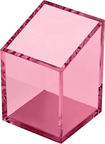 Vista 8 de OfficeGoods Portalápices y bolígrafos acrílicos - Diseño moderno trapezoidal - Hermoso organizador de escritorio para el hogar u oficina - Base