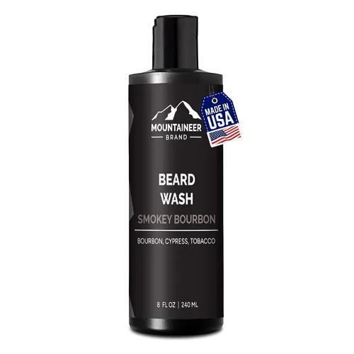 Vista 14 de Mountaineer Brand Lavado de barba para hombres Champú para barba 100% natural Espuma suavizante de limpieza gruesa para cabello y piel Hidrata