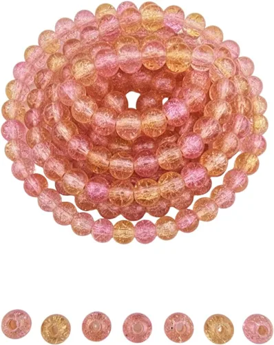 Vista 11 de DandS ltd Cuentas de cristal agrietadas para la fabricación de joyas, champán, pulseras vibrantes de bricolaje, collares, aretes, suministros