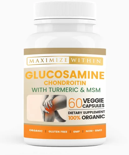Vista 10 de Condroitina de glucosamina con cúrcuma y MSM para articulaciones saludables, 60 cápsulas vegetales (paquete de 2)