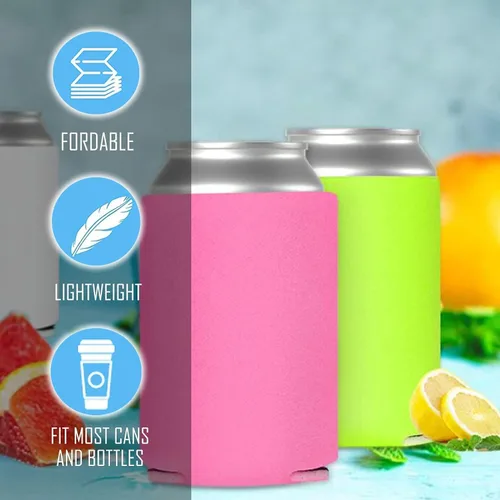 Vista 4 de Paquete de 25 fundas enfriadoras para latas de cerveza, enfriador de bebidas reutilizable con aislamiento suave para botellas de agua, enfriador