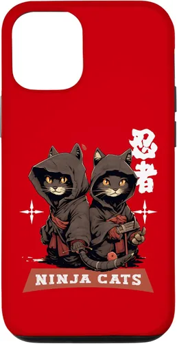 Vista 26 de iPhone 16 Kawaii Japanese Writing Samurai Ninja Cats Samurai Case
