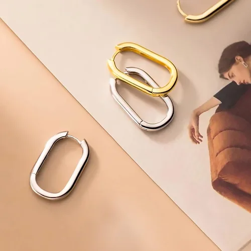 Vista 5 de THOKUNA 18K Gold Plated 925 Sterling Silver Huggie Hoop Earrings for Women