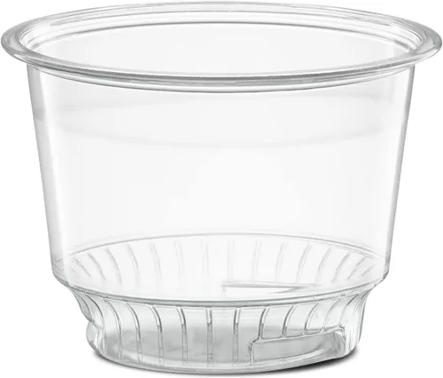 Vista 7 de Vasos de postre de plástico transparente de 8 onzas con tapas de cúpula sin agujero, 50 juegos de cuencos desechables para helados, parfait