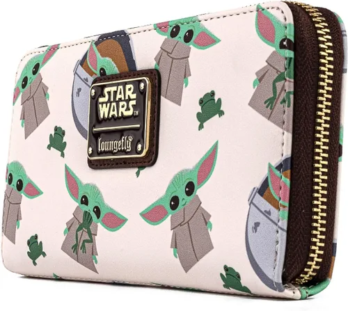 Vista 2 de Loungefly Star Wars Baby Yoda The Mandalorian - Cartera estampada, Multi