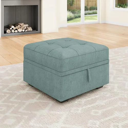 Vista 22 de HONBAY Sofá cama modular modular con cama extraíble, sofá en forma de L con asiento de almacenamiento, sofás seccionales para sala de estar, beige