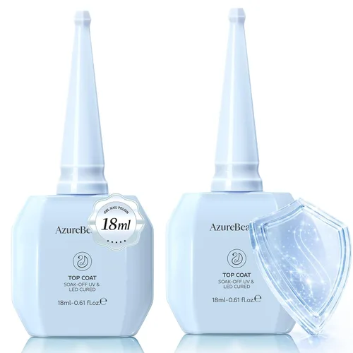 Vista 14 de AZUREBEAUTY - Juego de base y capa superior de gel de 0.6 fl oz, 2 piezas A-transparente-2