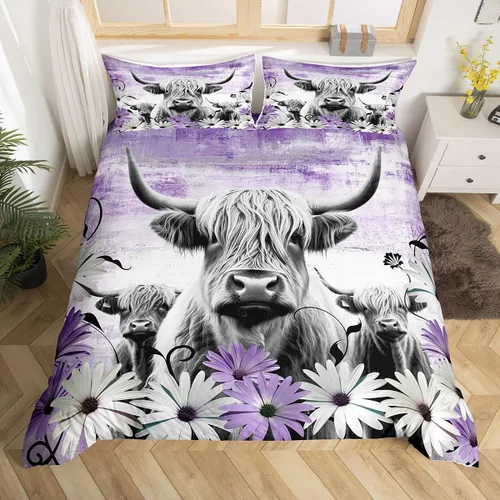 Vista 9 de Funda de edredón de oso de caza, tamaño individual, juego de ropa de cama rústica de animales del bosque para niños y niñas, funda de edredón a Oso