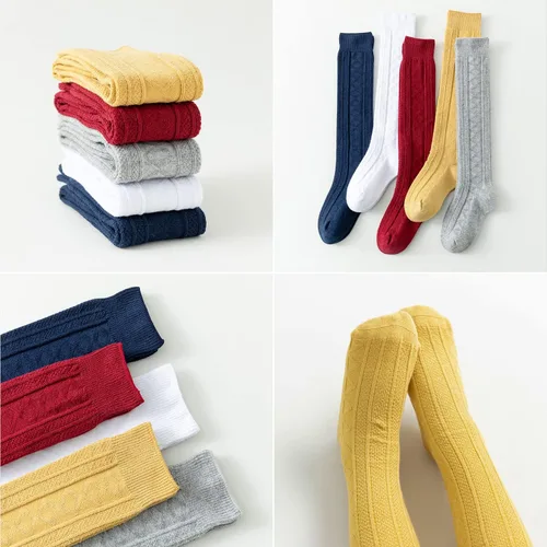 Vista 21 de EPEIUS Calcetines altos hasta la rodilla para bebés y niños pequeños (paquete de 3/5)
