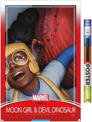 Vista 20 de Trends International Marvel Moon Girl & Devil Dinosaur - Póster de pared legado, 22.4 pulgadas de largo x 14.7 pulgadas, versión enmarcada en madera
