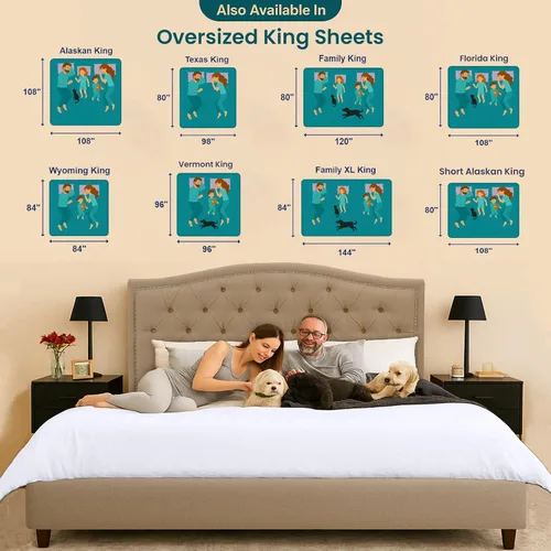 Vista 5 de SGI Bedding 108" x 108" Juego de sábanas de 4 piezas de tamaño Alaskan King de 1000 hilos 100% de algodón egipcio - Sábanas de bolsillo profundo