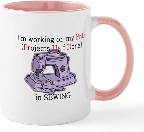 Vista 27 de CafePress Knitting Phd (Projects Half D Mug 11 oz (11.0 fl oz) Taza de café de cerámica