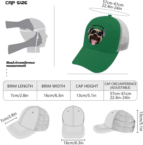 Vista 4 de Dad Hat Pug Dog Dad Hat, Vintage Dad Hats for Women