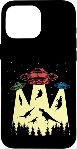 Vista 19 de Funda vintage de secuestro alienígena de dinosaurio para iPhone 17