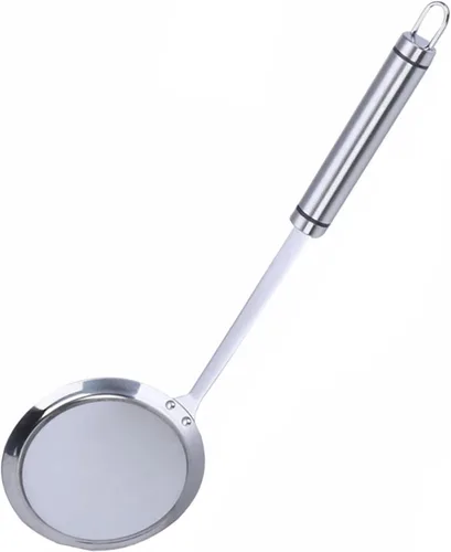 Vista 10 de Coladores de malla fina, SUS 304 de acero inoxidable de alta calidad, colador de alimentos de malla fina, colador de cocina, tamiz de mano, cuchara