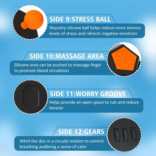 Vista 4 de Fidget Dodecagon – 12 Fidget lateral Toy Cube – Alivia El Estrés Y La Ansiedad anti la depresión cubeta para niños y adultos con hiperactividades A1