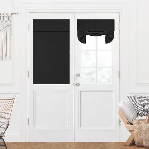 Vista 53 de Deconovo Cortinas opacas para puerta, bolsillo para cortinero y cortinas de bloqueo con aislamiento térmico para dormitorio, 137.16 x 189.2 cm, azul