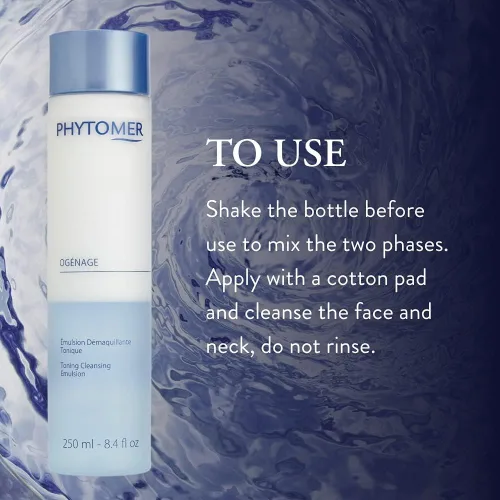 Vista 4 de PHYTOMER Ogénage - Emulsión limpiadora tonificante Limpiador facial de doble acción elimina el maquillaje y los tonos en uno Limpiador facial