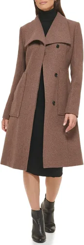 Vista 4 de Cole Haan Abrigo de lana con cinturón para mujer con detalles de puño
