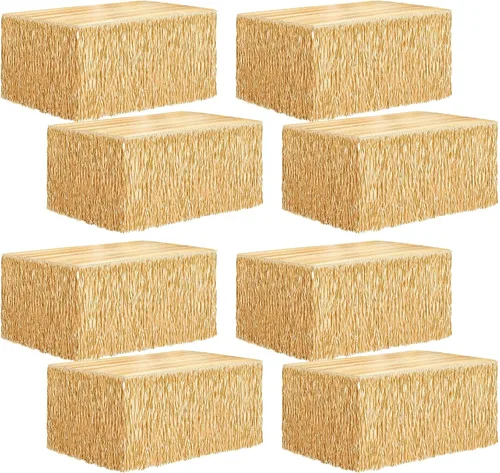 Vista 10 de Fovths 1 paquete de falda de mesa de hierba Luau con flecos de papel, falda de paja oscura de 108 x 30 pulgadas, faldas de mesa hawaianas