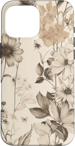 Vista 19 de Aesthetic Minimalist Wildflowers Women Floral Neutral Cream Case for iPhone 17