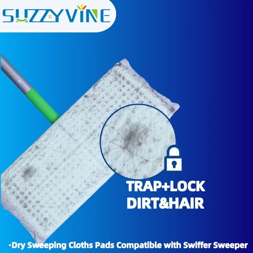 Vista 5 de Paños de barrido en seco, toallitas desechables para limpieza de suelos compatibles con Swiffer Sweeper, sin perfume, 7.87 x 11.81 pulgadas, total