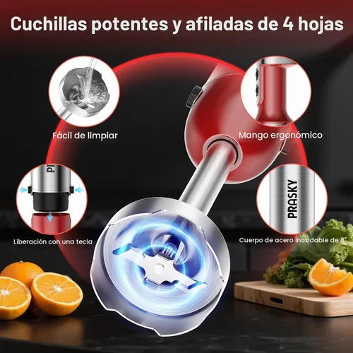 Vista 4 de Batidora de inmersión de mano 1200W, mezclador de mano 5 en 1 de 20