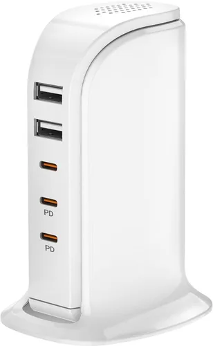 Vista 8 de Bloque de cargador USB Upoy, estación de carga para múltiples dispositivos Apple, tira de alimentación USB Hub múltiples puertos, adaptador